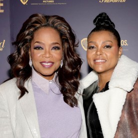 Oprah Winfrey and Taraji P. Henson attend THR Presents Live: The Color Purple at Crosby Hotel on December 11, 2023 in New York City.